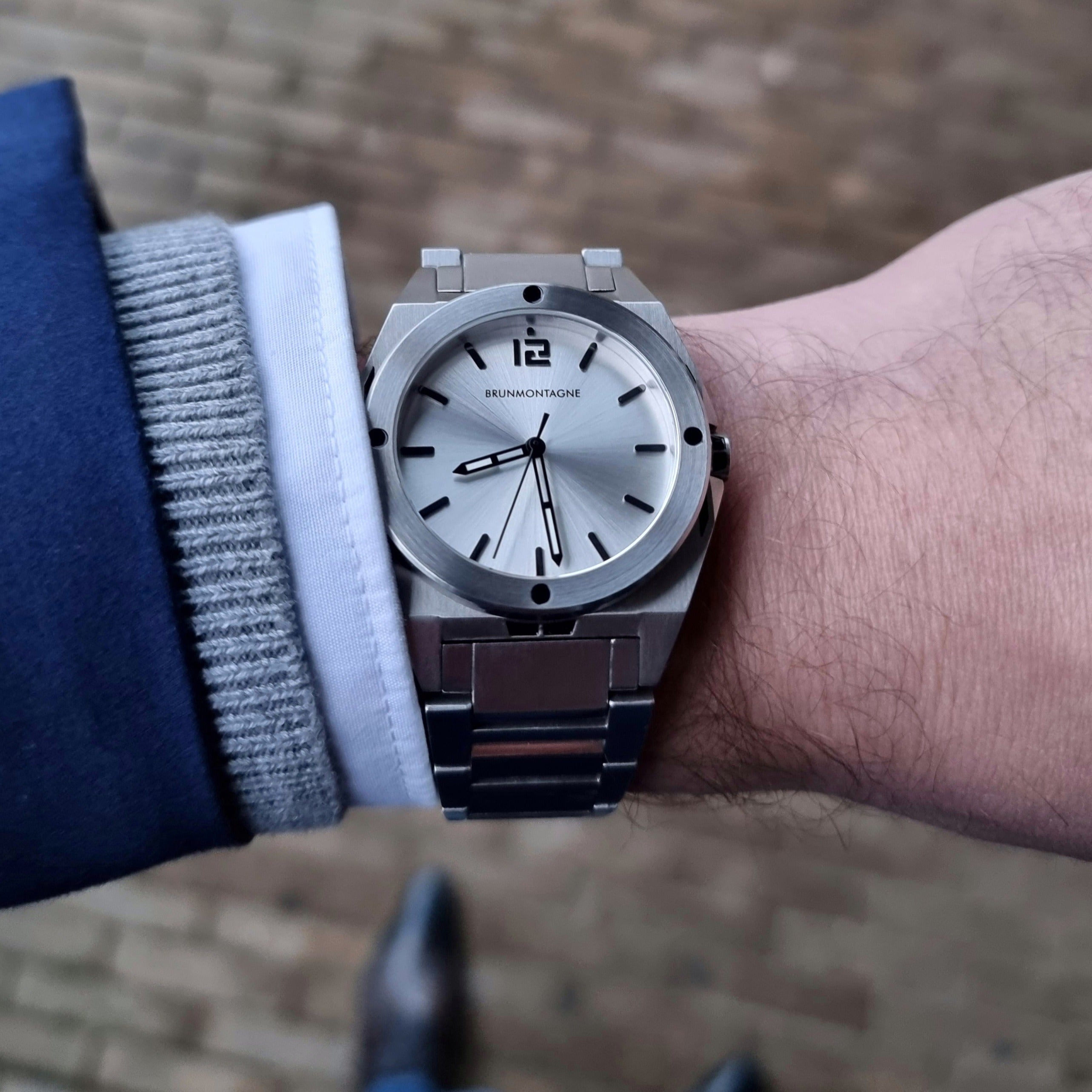 40mm Staal Zilveren Representor with 22-18mm Steel Bracelet