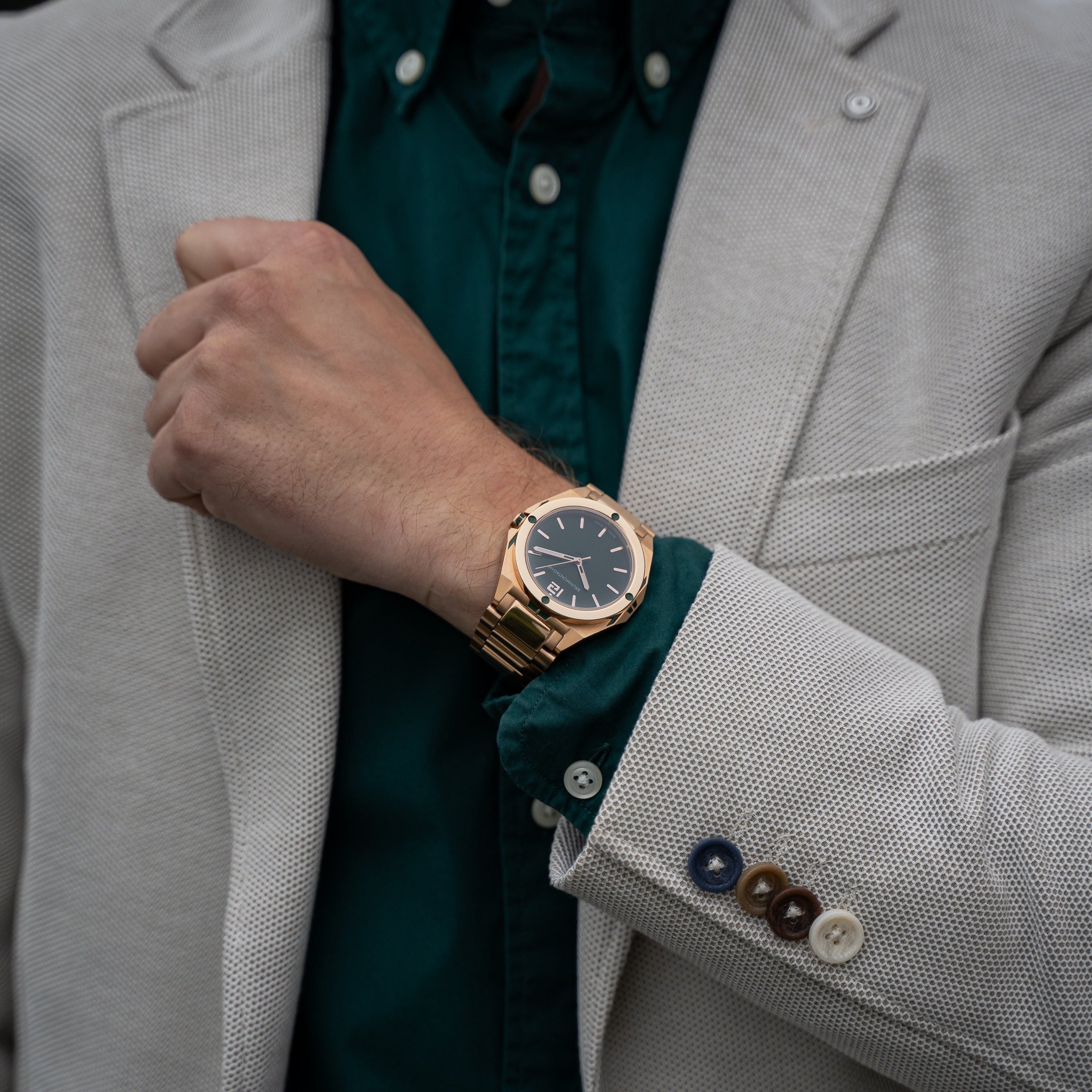 42mm Rgoud/Groen fashion 2 PCL staal