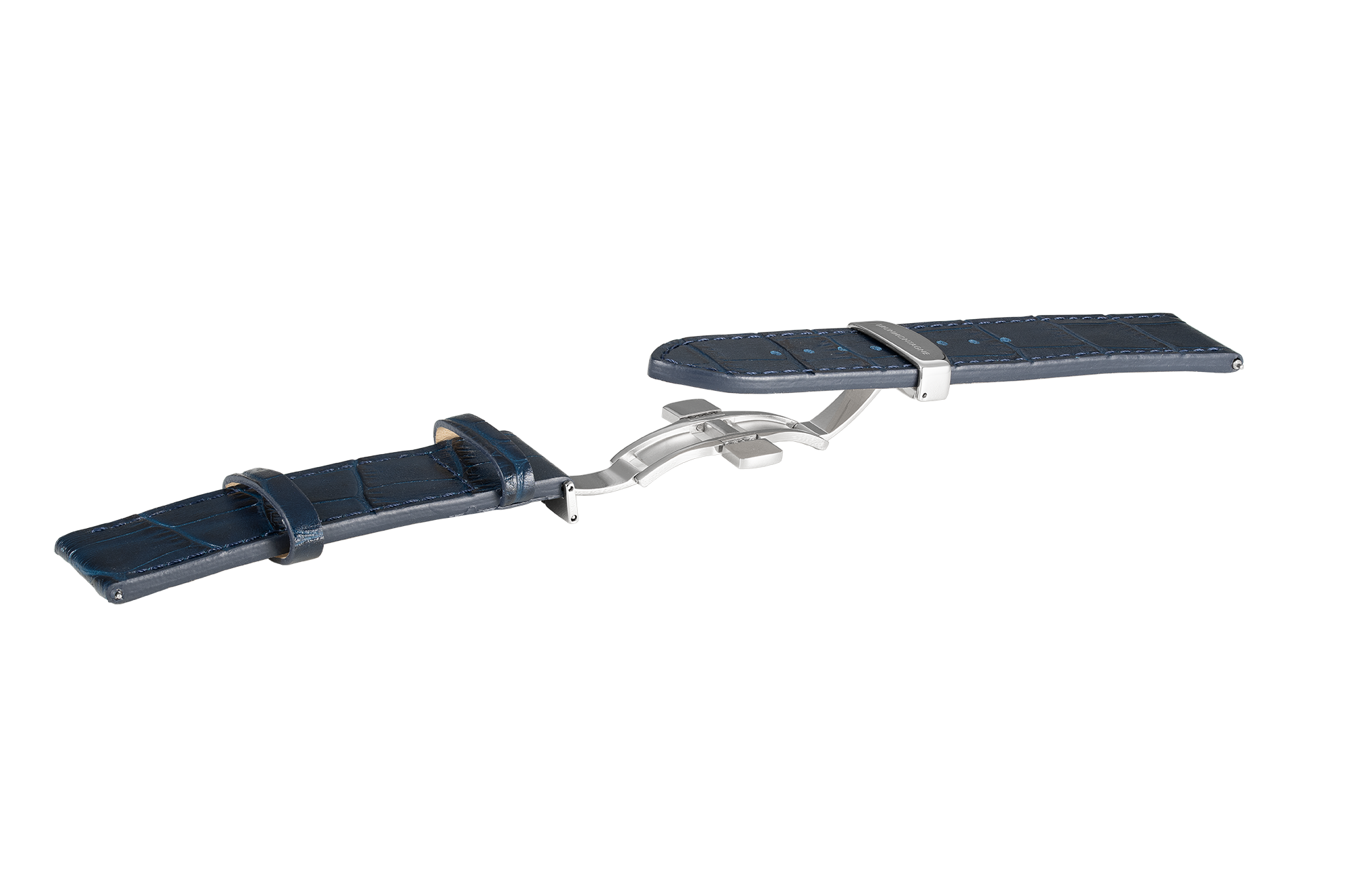 Blauw lederen band open