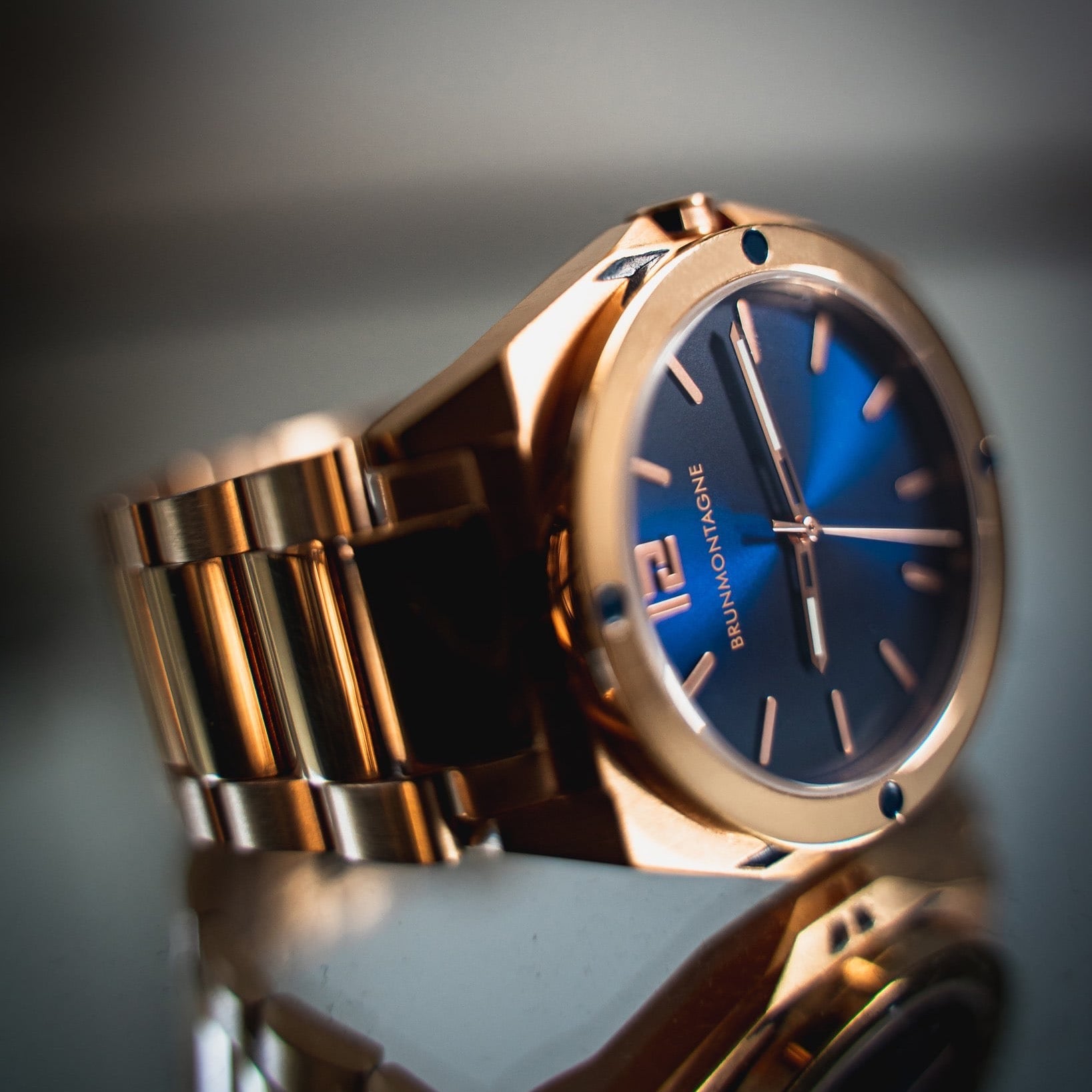 42mm Rosegold Blue Representor with steel PCL bracelet and polished bezel
