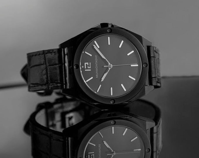 42mm Representor zwart/zwart schuin leder