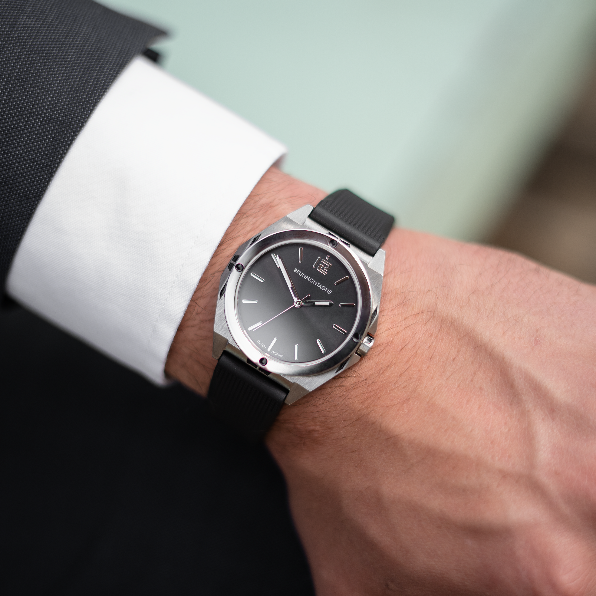 42mm Representor staal/zwart wristshot rubber