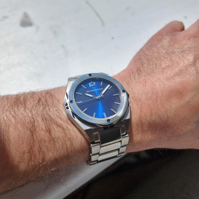 42mm Steel Blue Representor with PCL bracelet and polished bezel