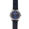 42mm Steel Blue Representor with leather band and polished bezel 