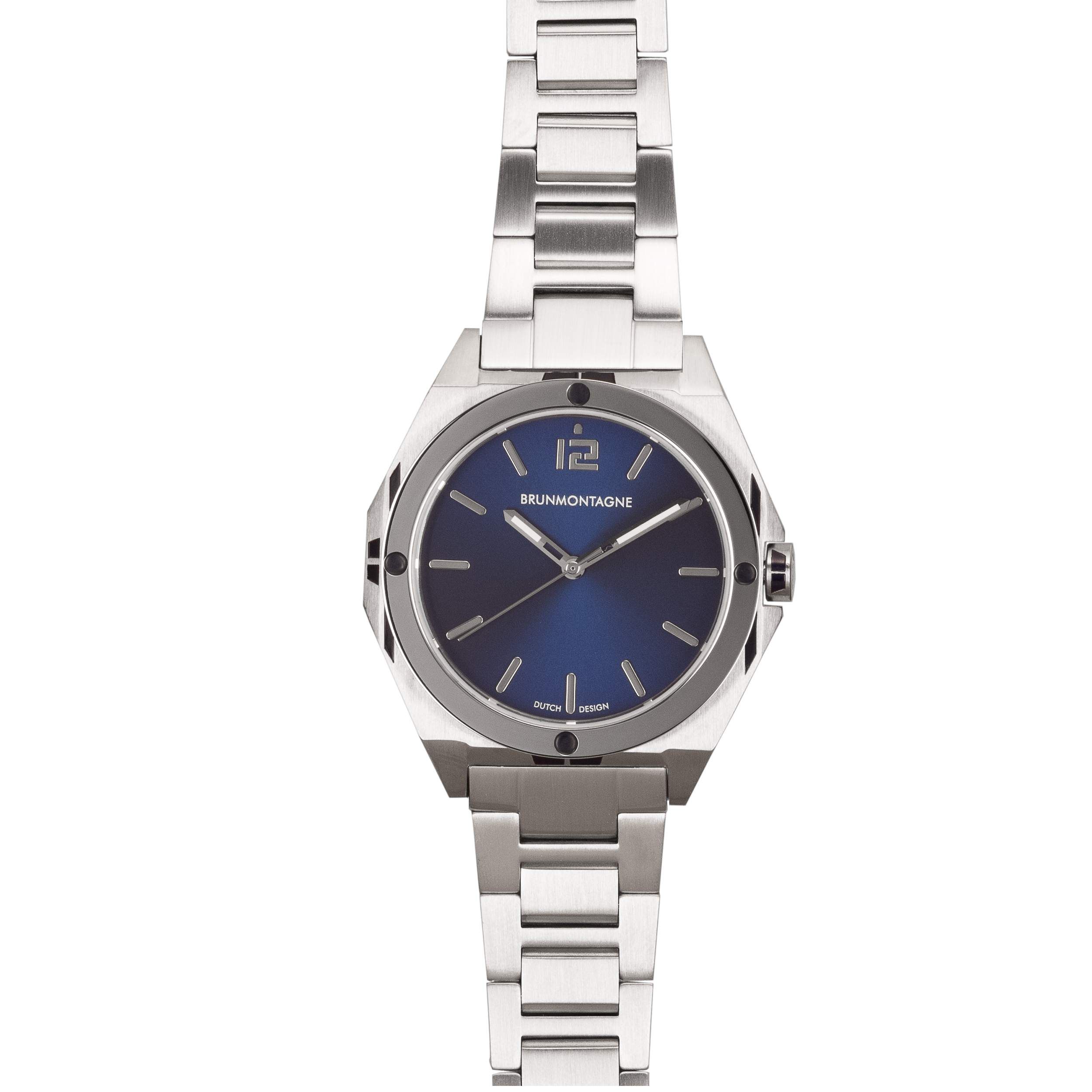 42mm Steel Blue Representor with 20-16mm steel bracelet and polished bezel 