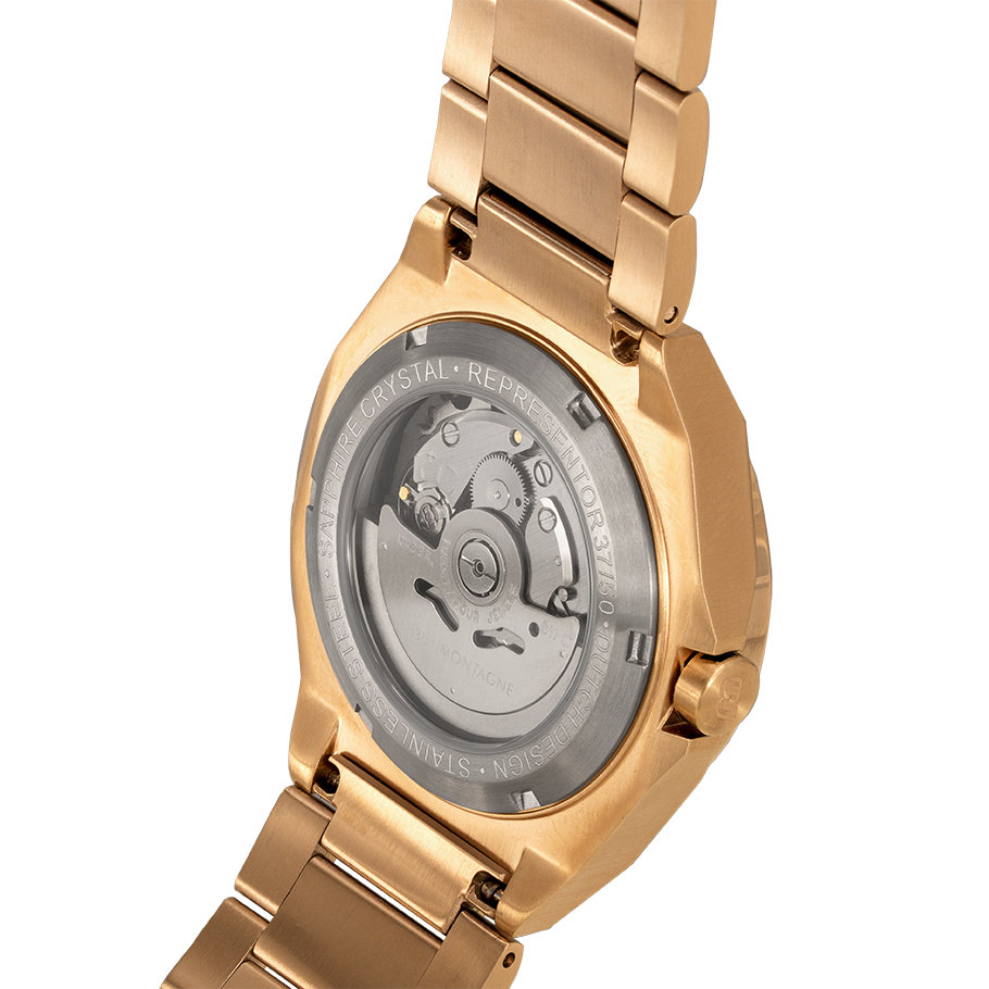 42mm Rgoud gepolijste bezel achterkant