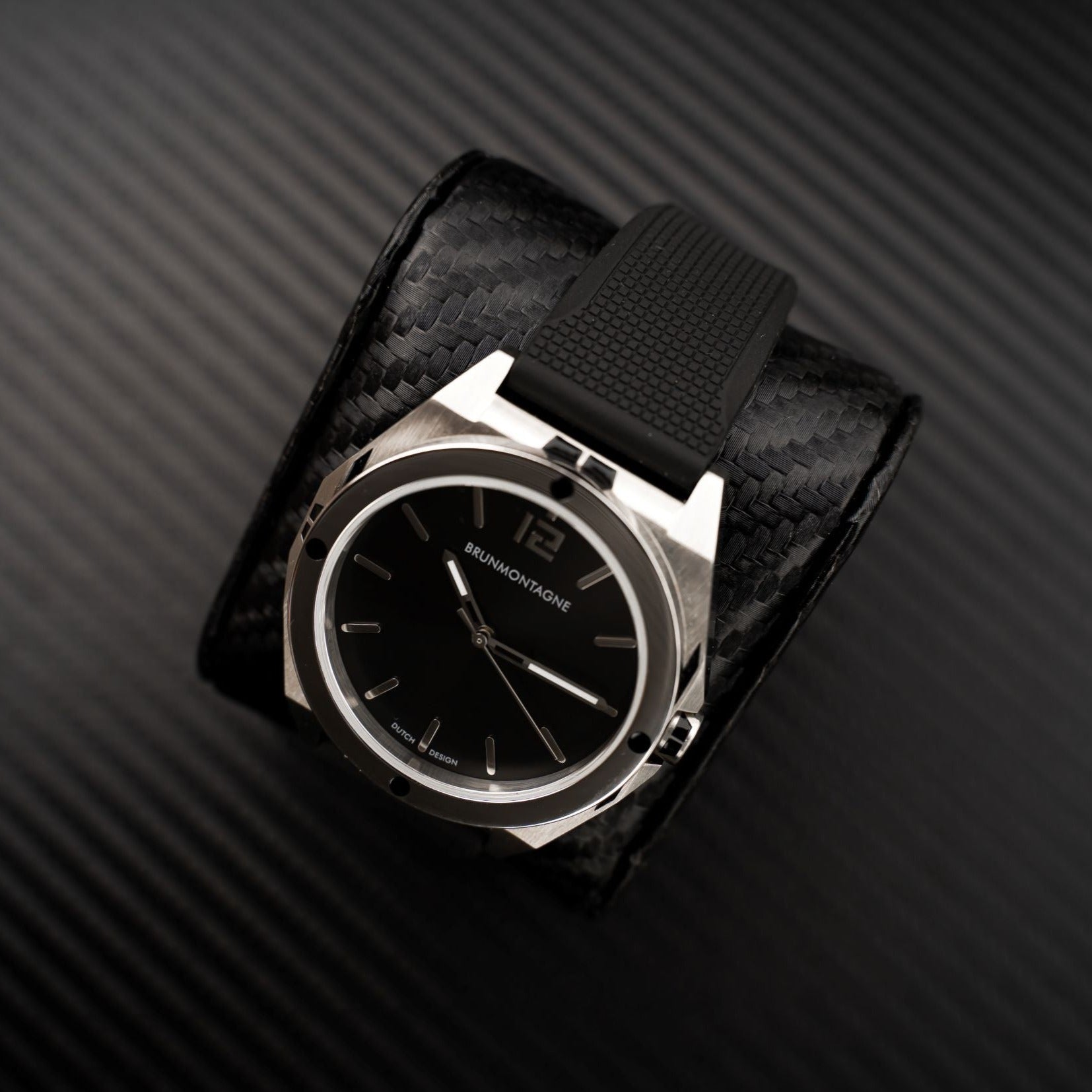 42mm Representor staal/zwart schuin rubber