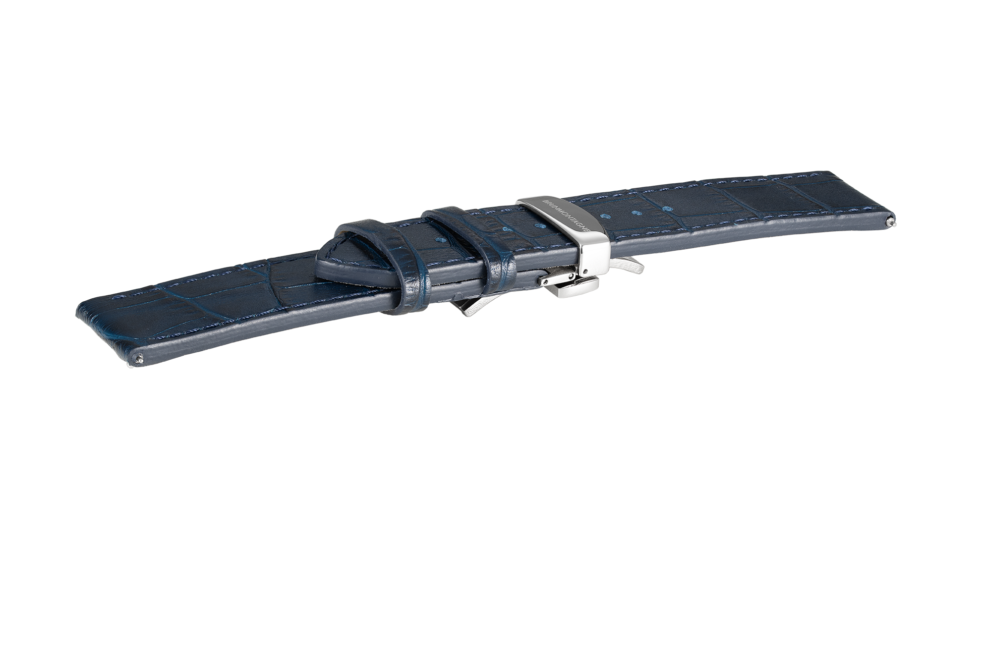 Blauw lederen band liggend